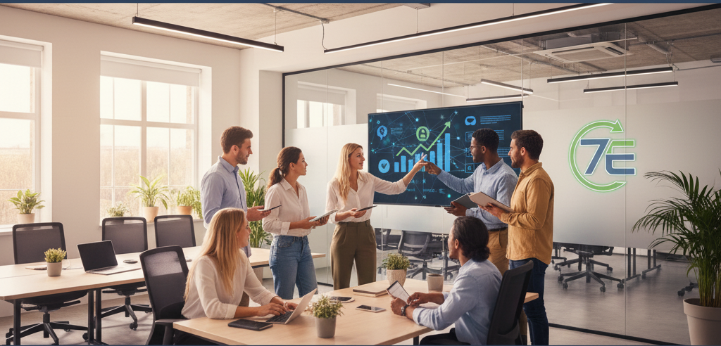 Hand holding growing graph illustration